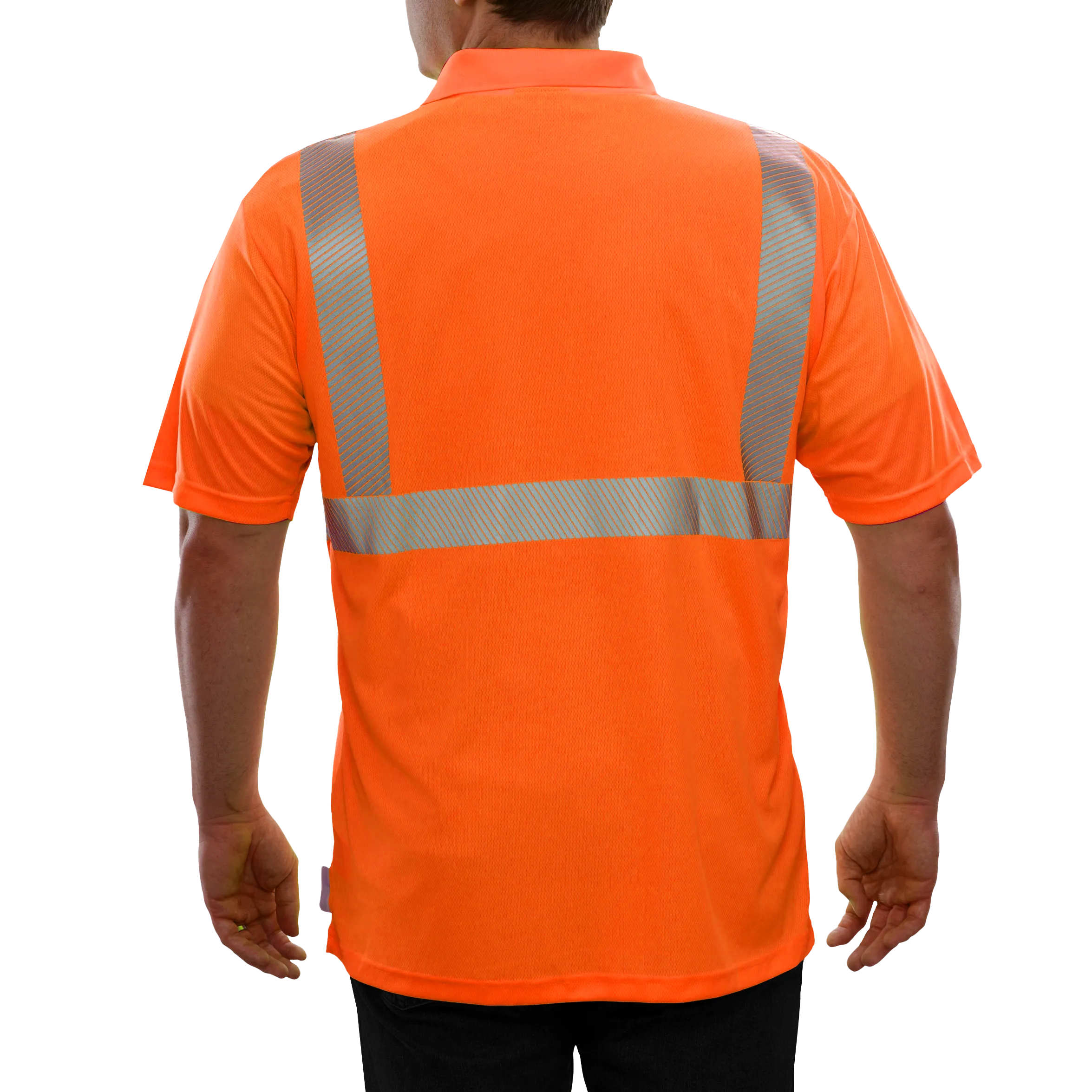 302CTOR Hi-Vis Orange Birdseye Safety Polo Shirt with 3M™ Scotchlite™ Comfort Trim