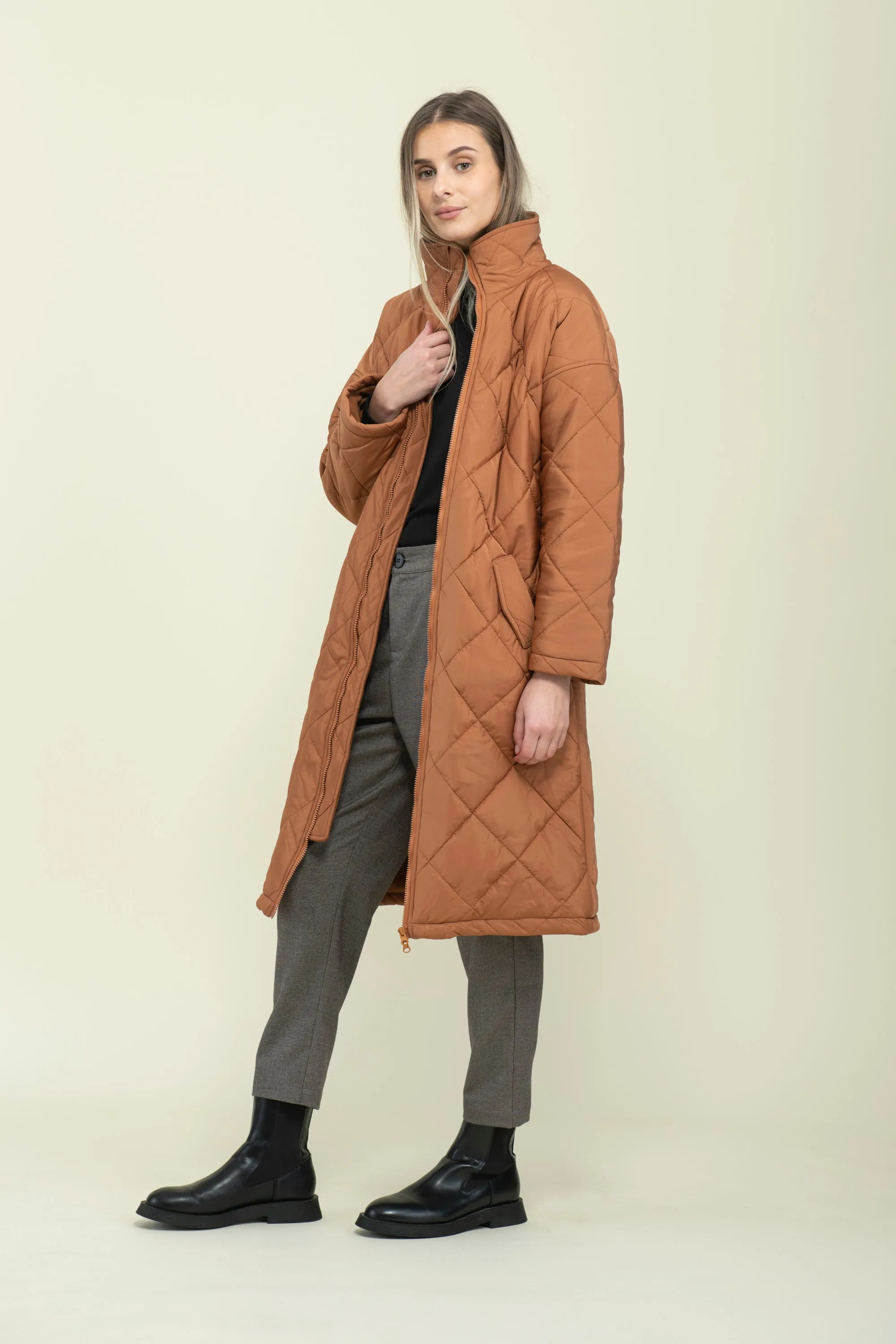 Arie-Long Quilted Coat