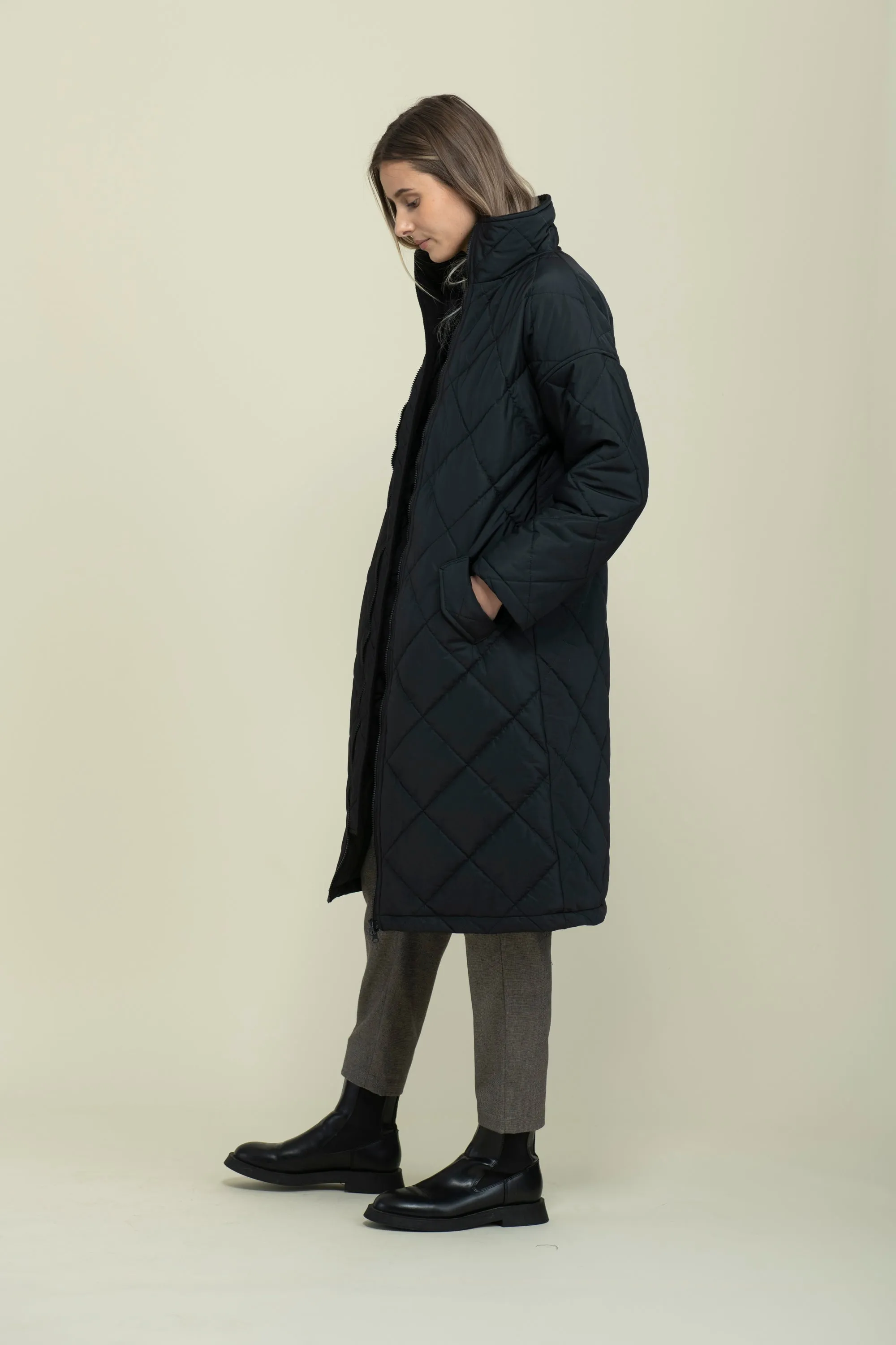 Arie-Long Quilted Coat