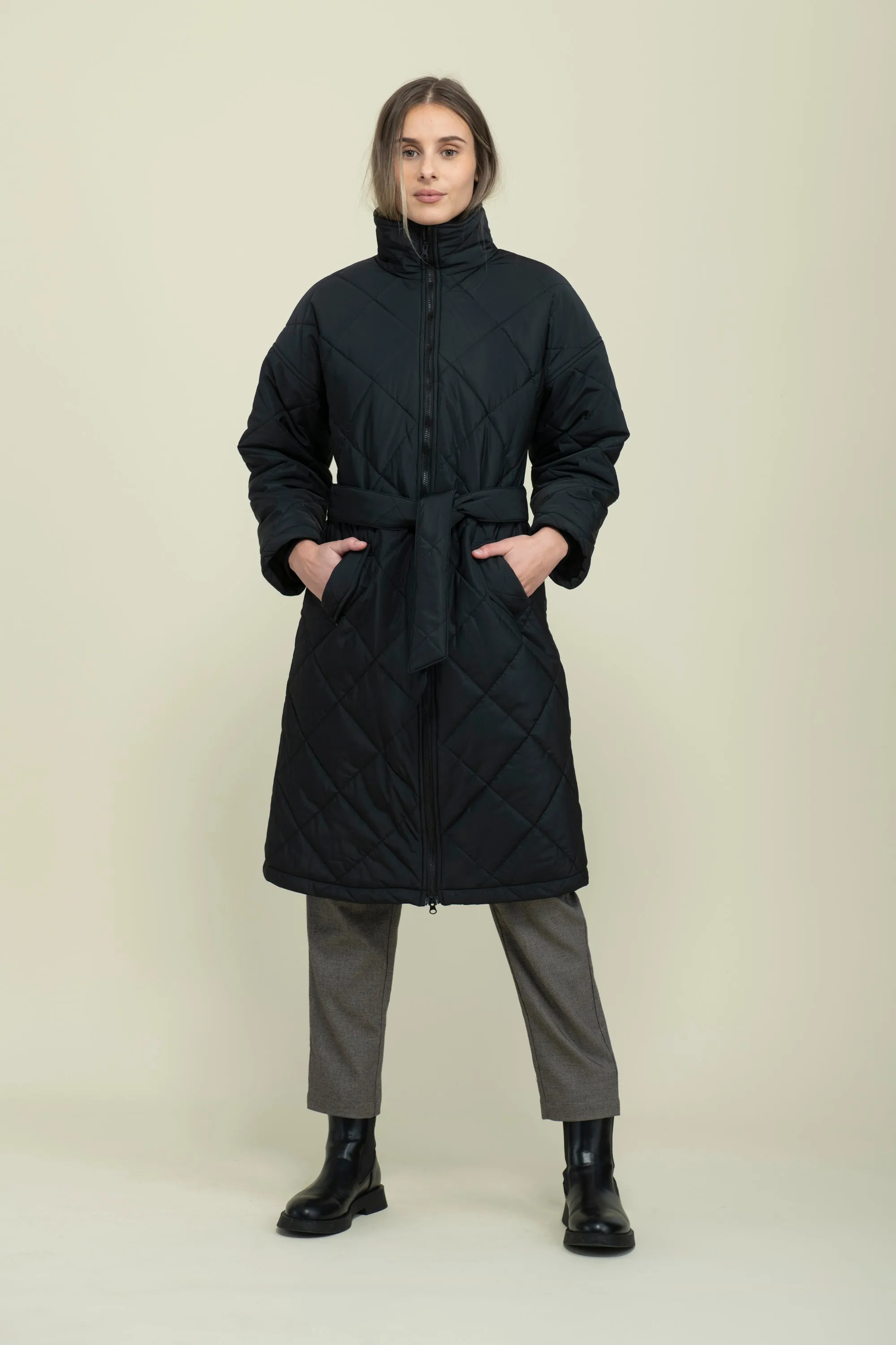 Arie-Long Quilted Coat