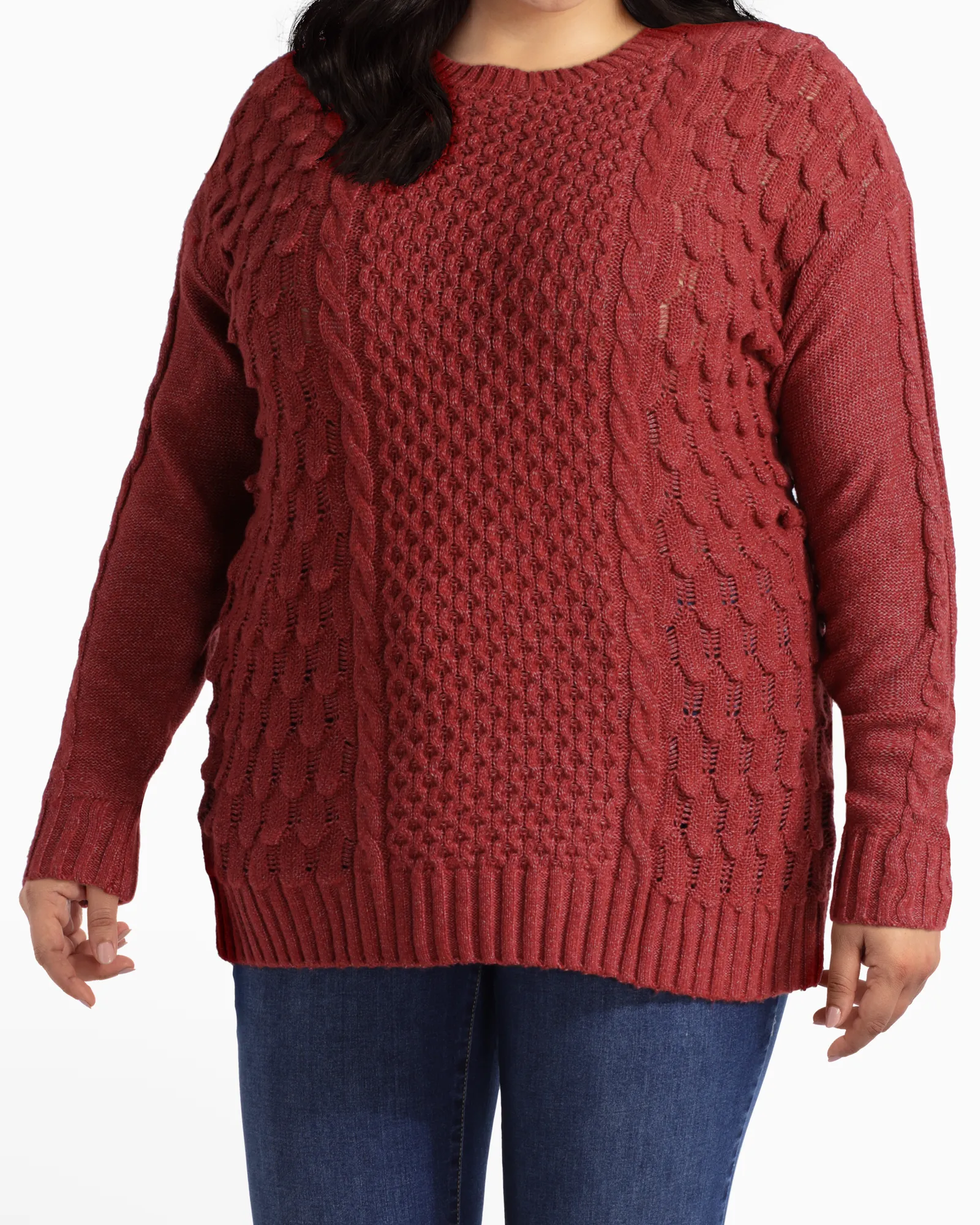 Ariel Cozy Stitch Sweater | Burgundy