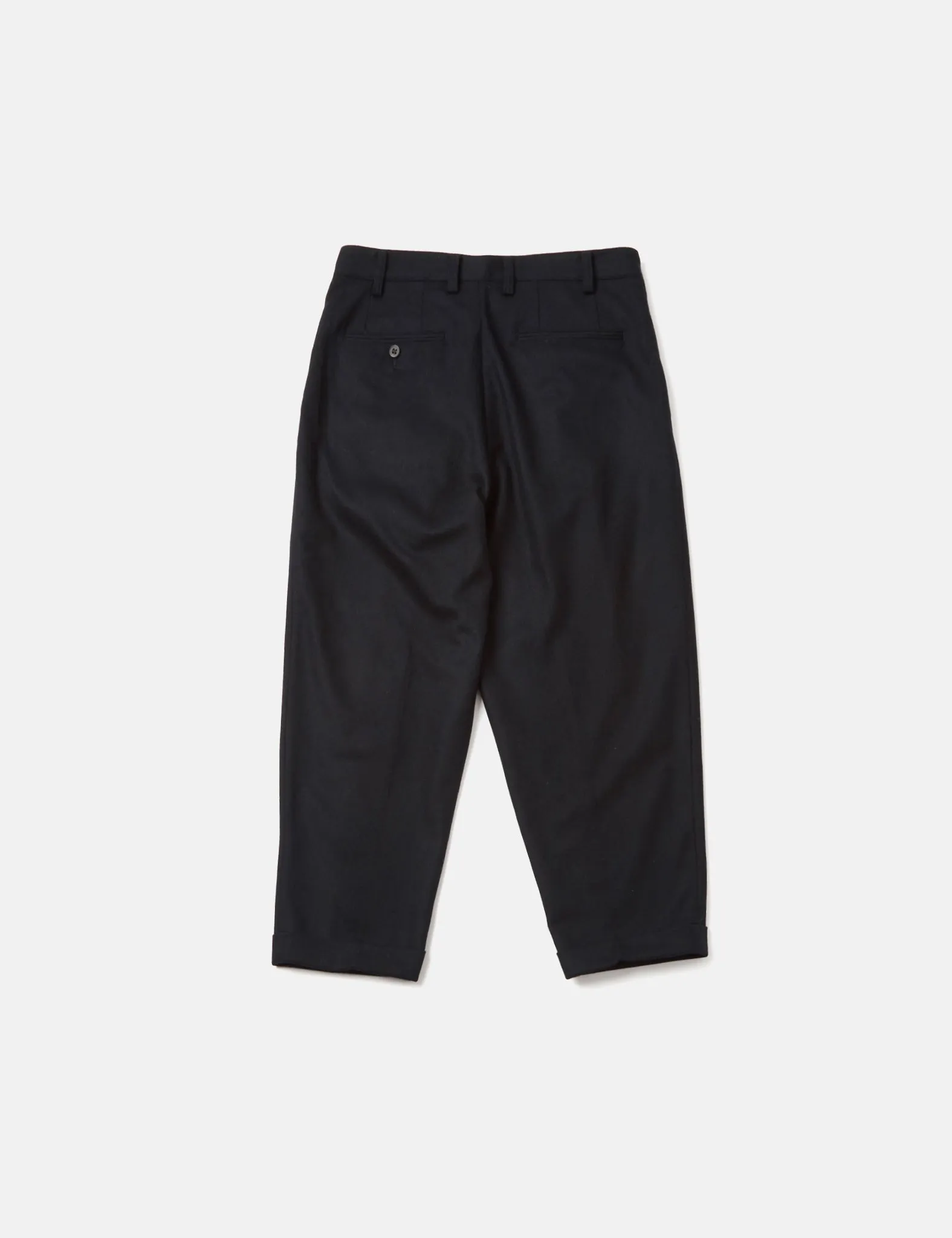 Beams Plus 2 Pleat Flannel Pants - Navy Blue