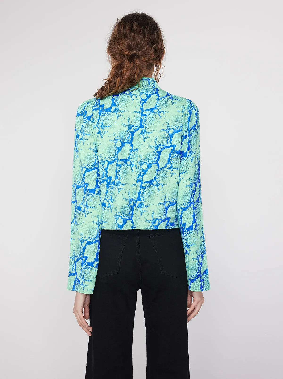 Cecily Blue Snake Print Top