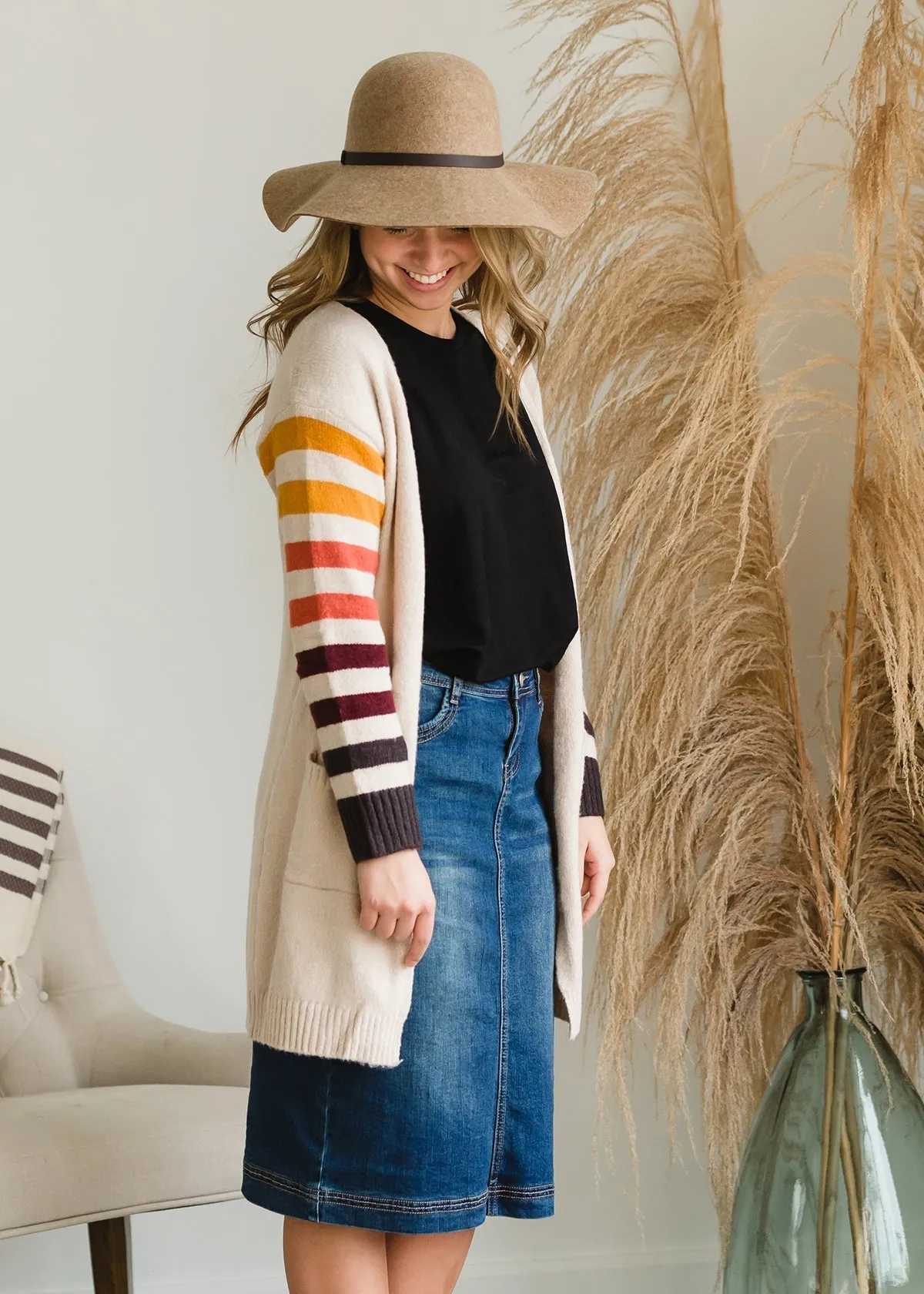 Cozy Striped Warm Cardigan - FINAL SALE