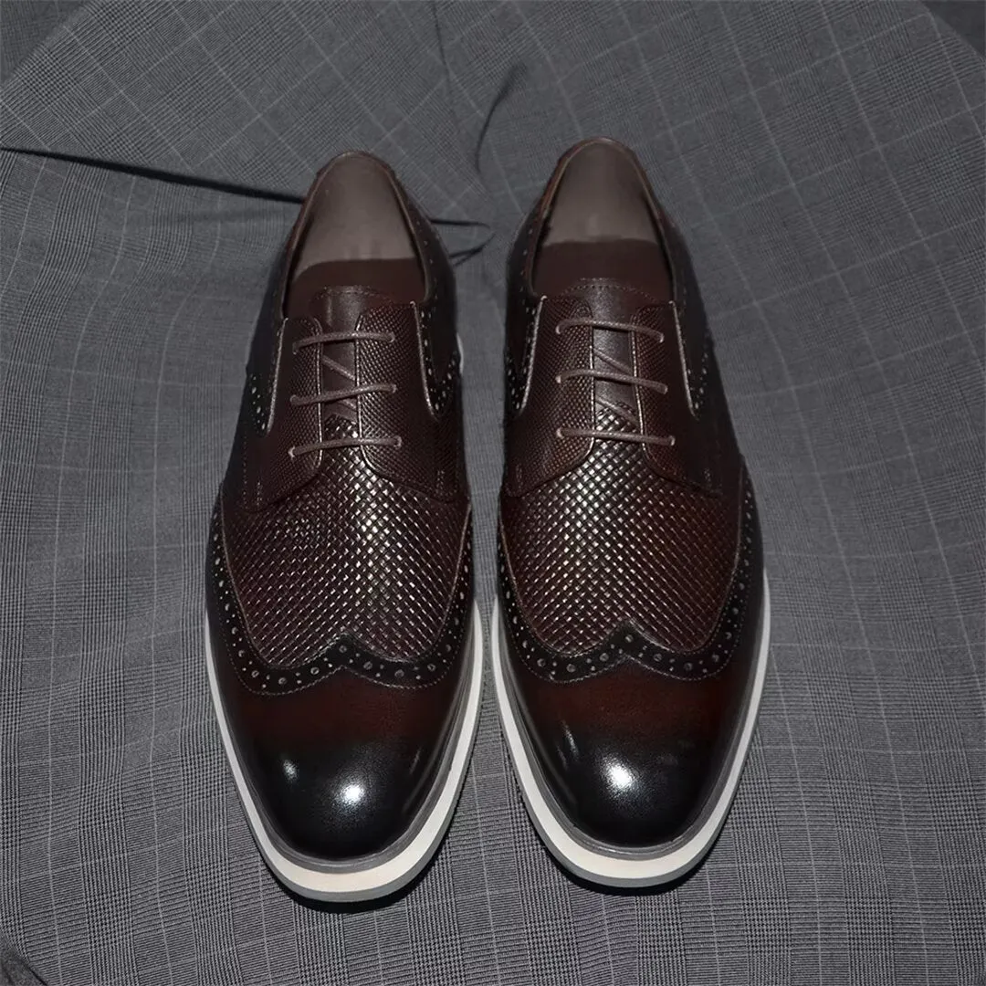 Distinctive Lace-Up Leather Dress Shoes