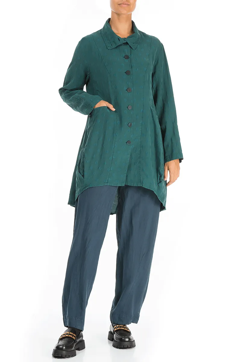 Dotty Emerald Balloon Silk Jacket