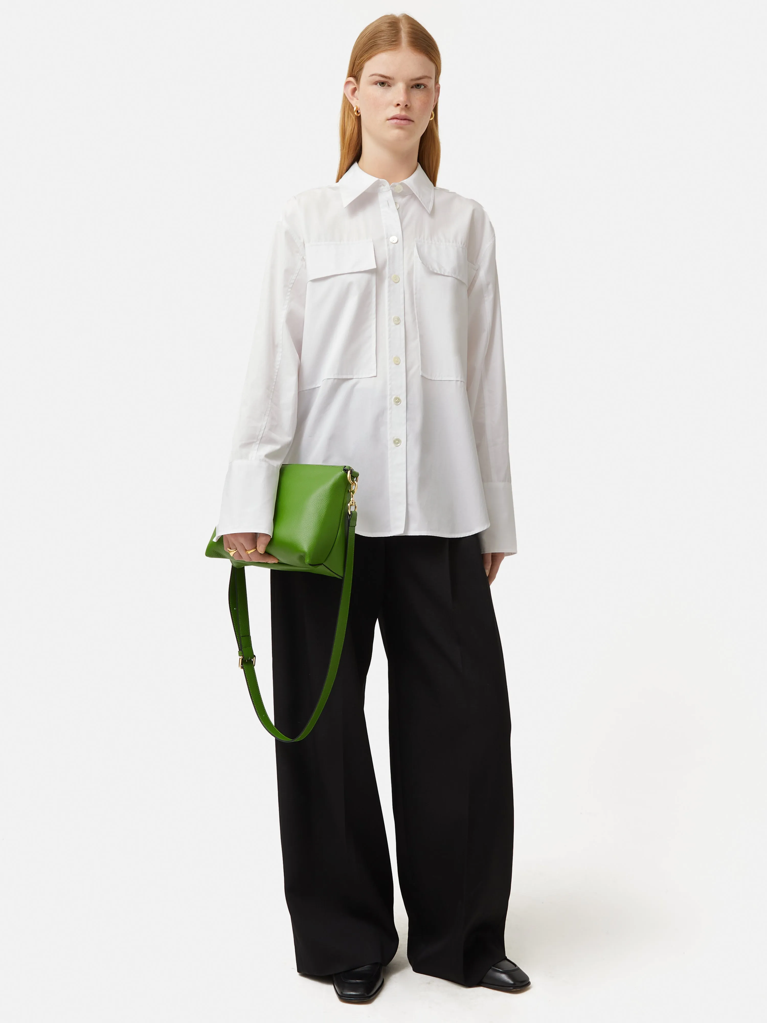 Drawstring Oversized Shirt | White