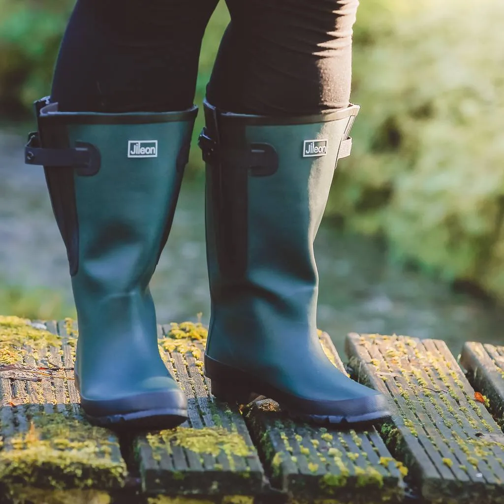 Extra Wide Calf Womens' Rain Boots - Green - 16-23 Inch Calf. Wide in Foot & Ankle