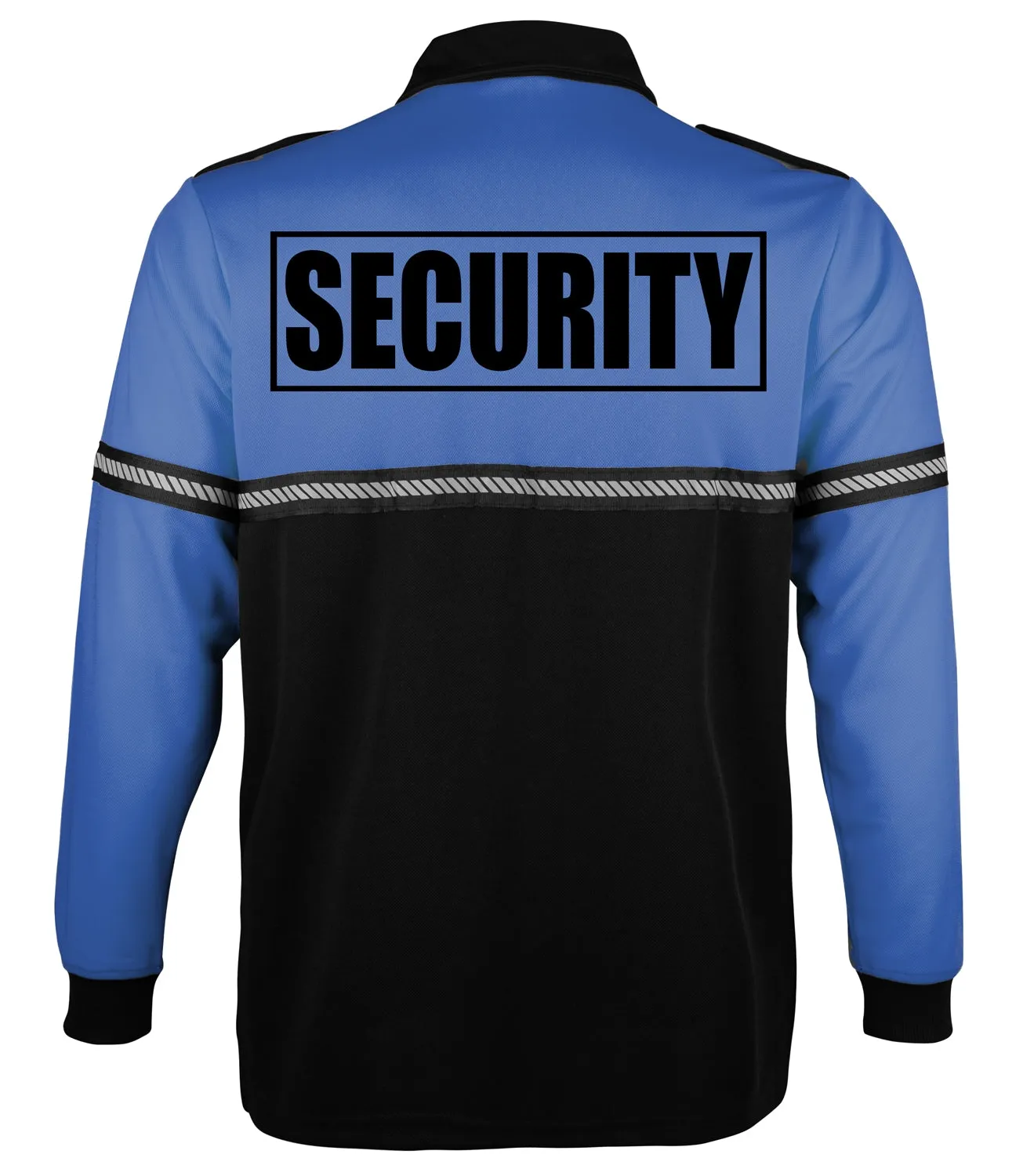 First Class Two Tone Long Sleeve Bike Patrol Shirt with Zipper Pocket and Hash Stripes with Security ID