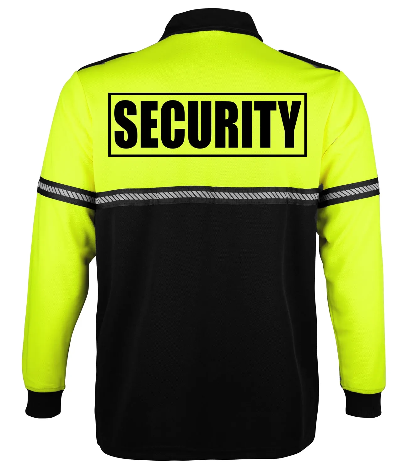 First Class Two Tone Long Sleeve Bike Patrol Shirt with Zipper Pocket and Hash Stripes with Security ID