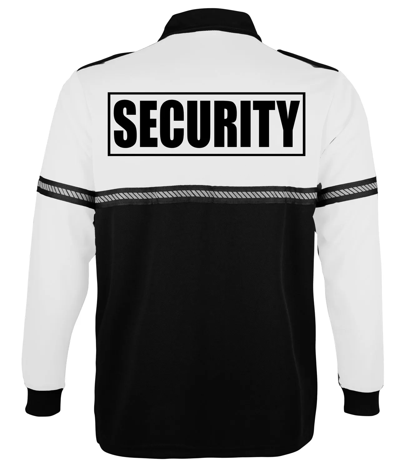 First Class Two Tone Long Sleeve Bike Patrol Shirt with Zipper Pocket and Hash Stripes with Security ID