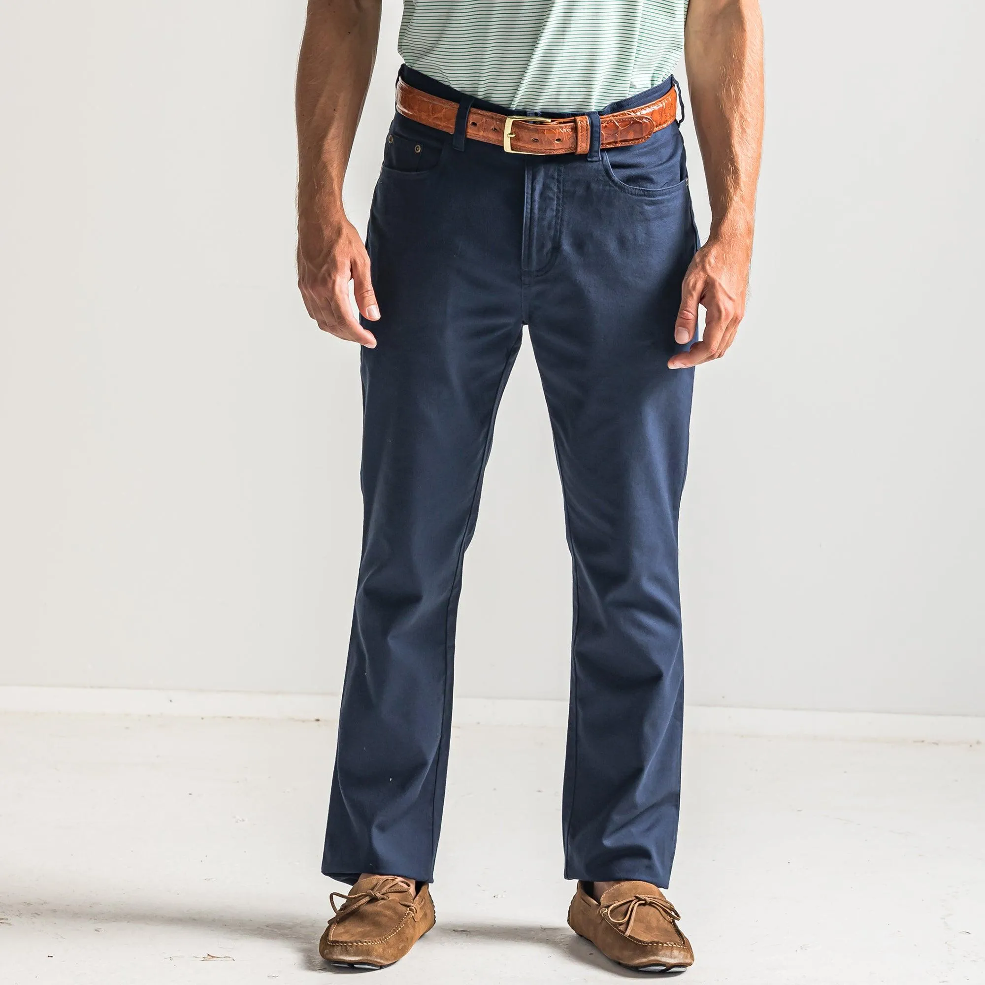 Flex Micro Canvas Five Pocket Stretch Pant Navy