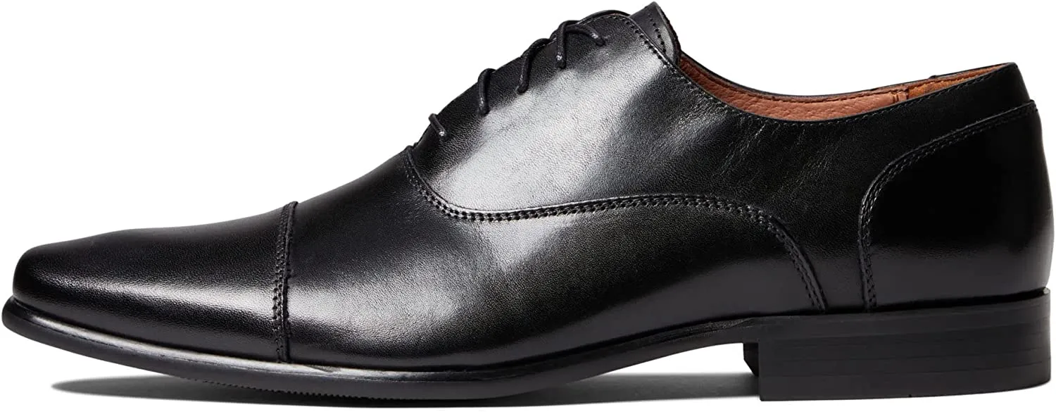 Florsheim Mens Wide Width Postino Cap Toe Ox Oxford Dress Shoes-Black