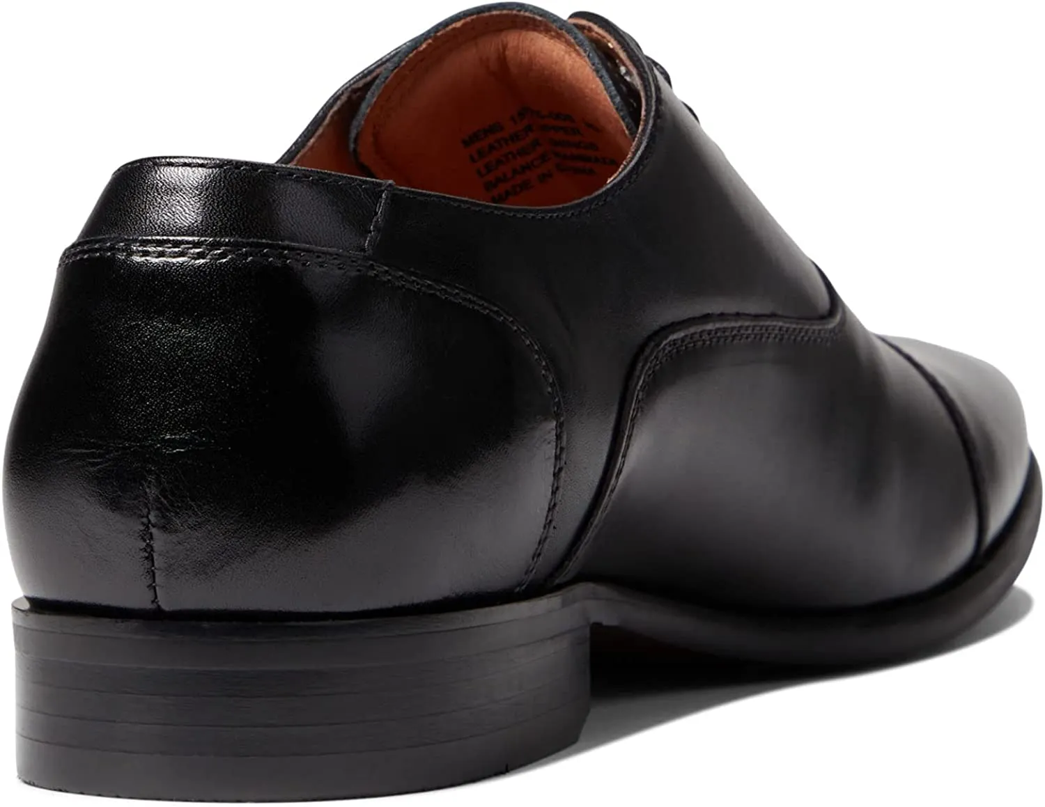 Florsheim Mens Wide Width Postino Cap Toe Ox Oxford Dress Shoes-Black