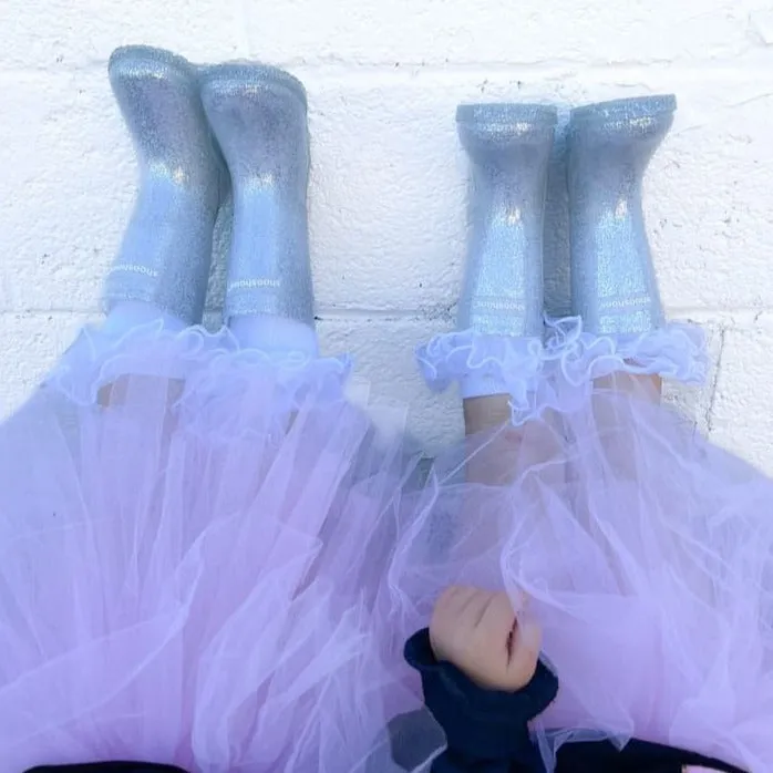 Girls Rain Boots in Silver - The Glitz