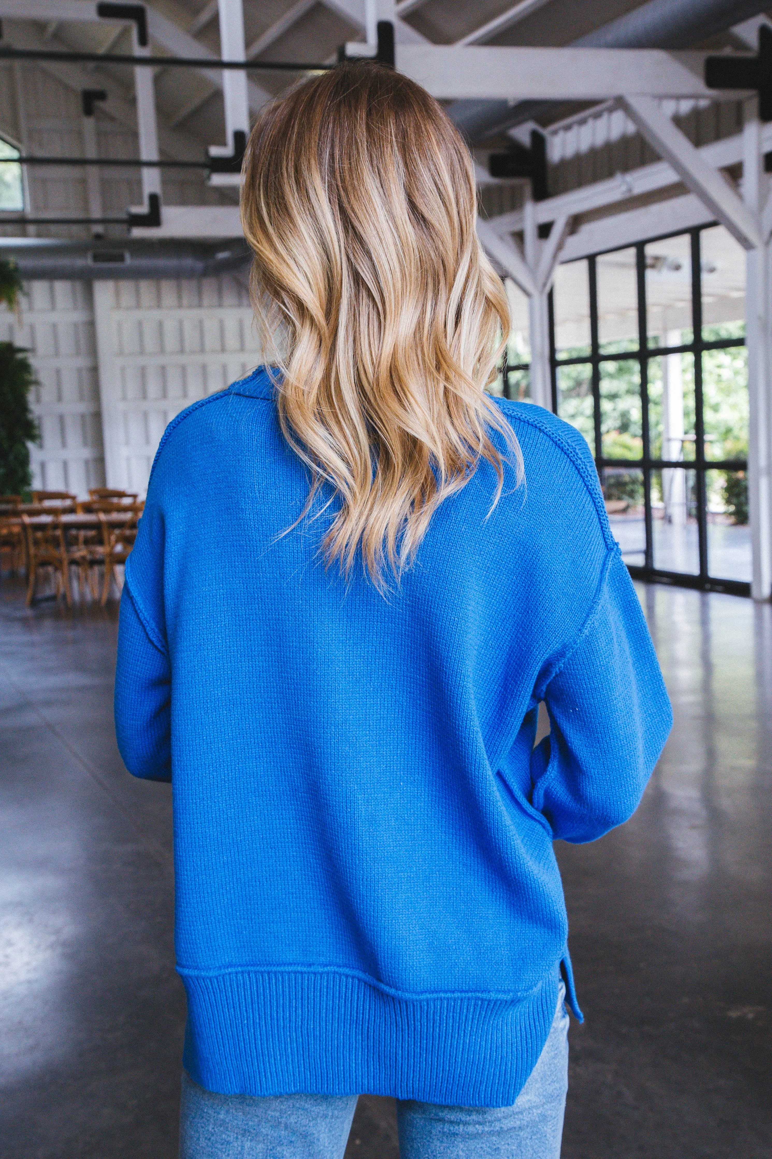 Giuliana Boxy Sweater, Cobalt