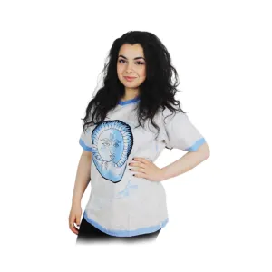 Groovy Sun Print White Round Neck T-Shirt