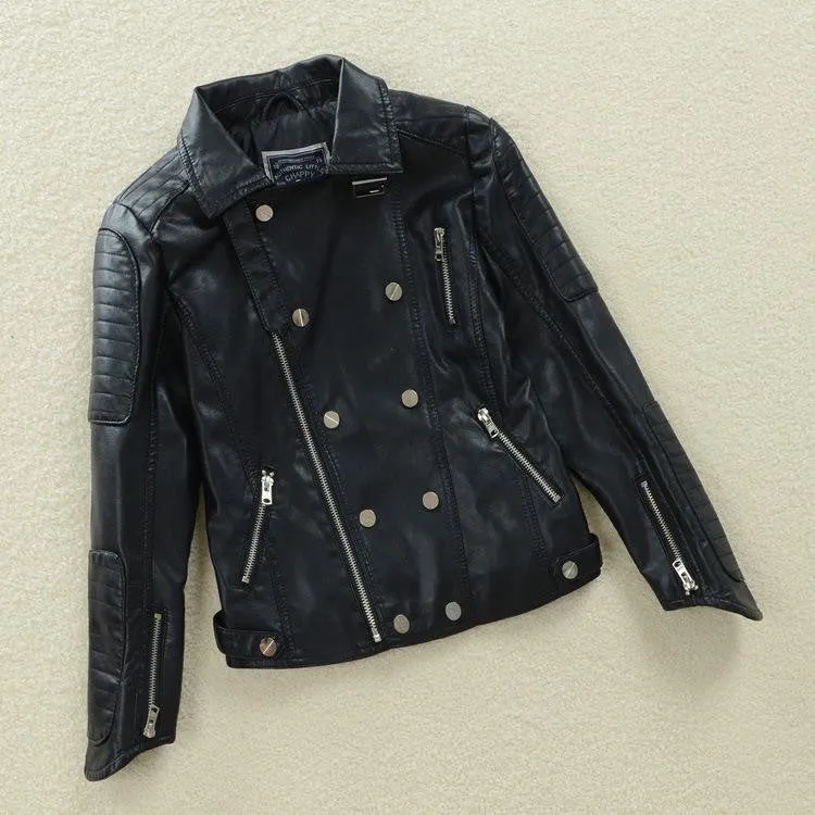 High Quality Girls Leather Autumn Winter Jackets - Free Shipping to N.A.