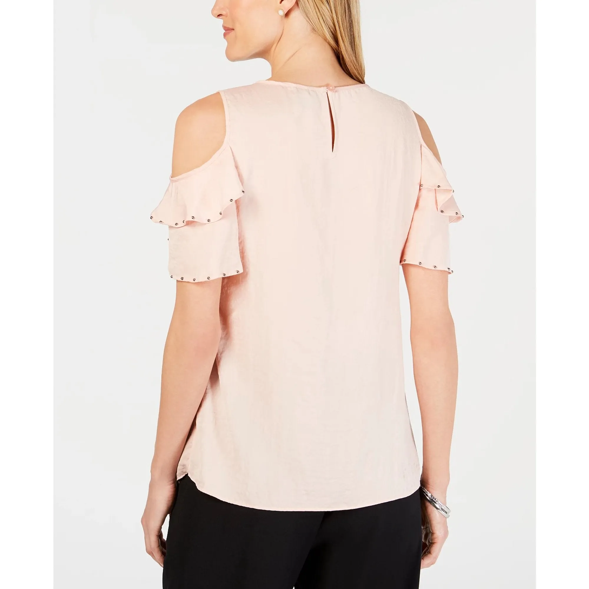 Jm Collection Plus Size Embellished Ruffled Top, casabella  Size 1X