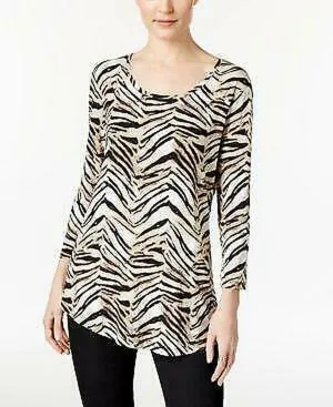 JM Collection Womens Printed Blouse, Size XL