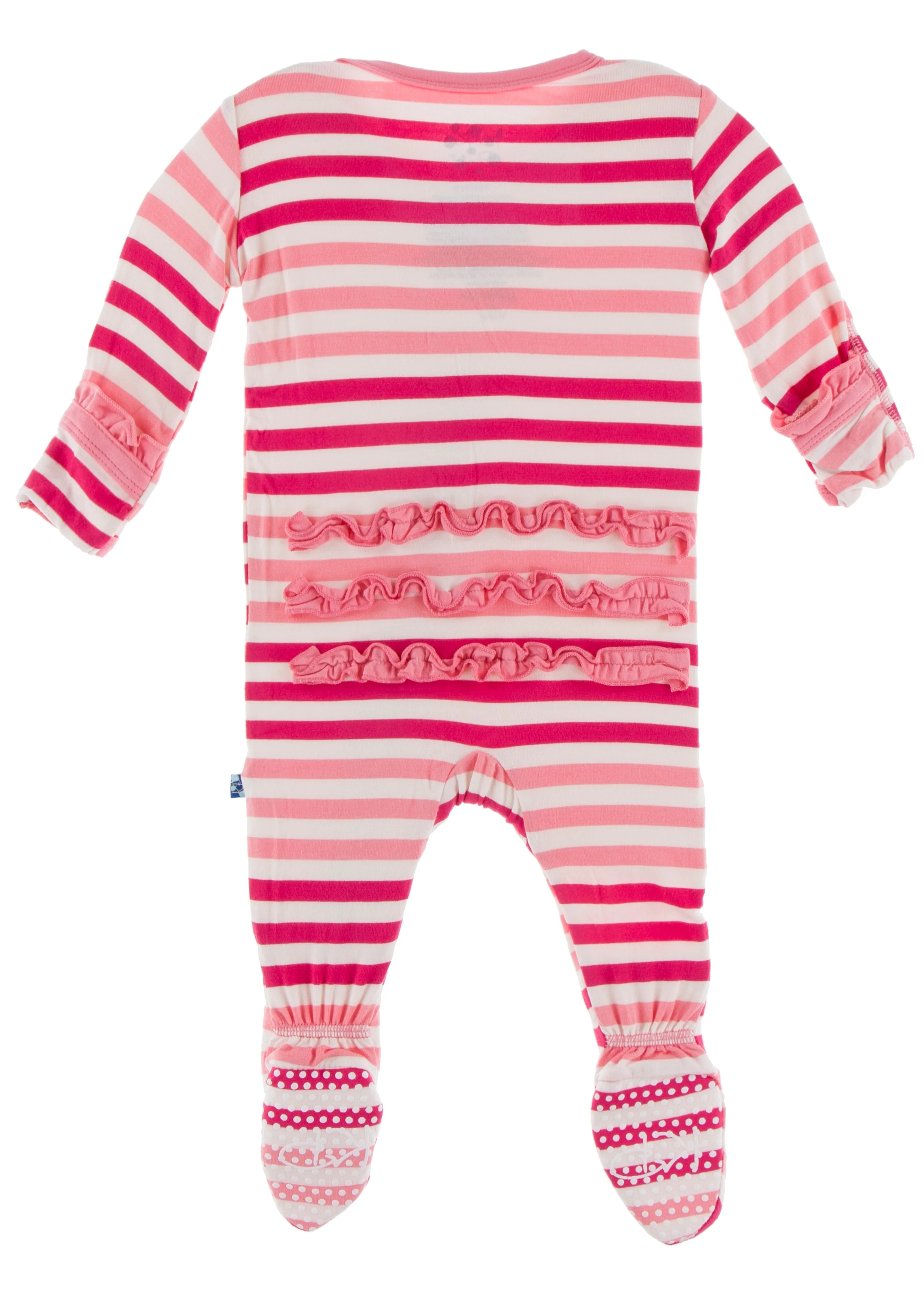 KicKee Pants Forest Fruit Stripe Classic Ruffle Footie with Zipper