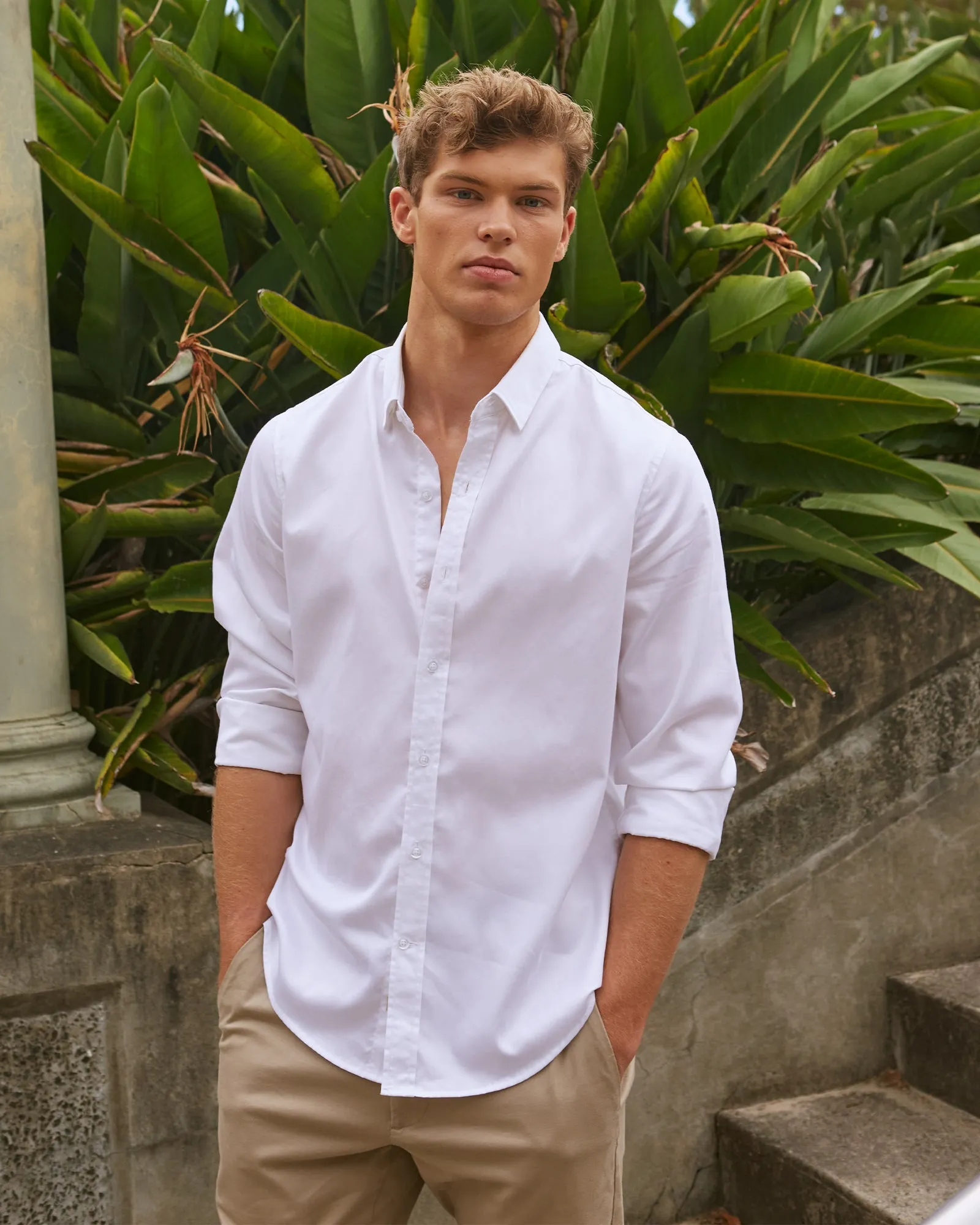 London-Slim Formal White Non Iron Cotton Shirt