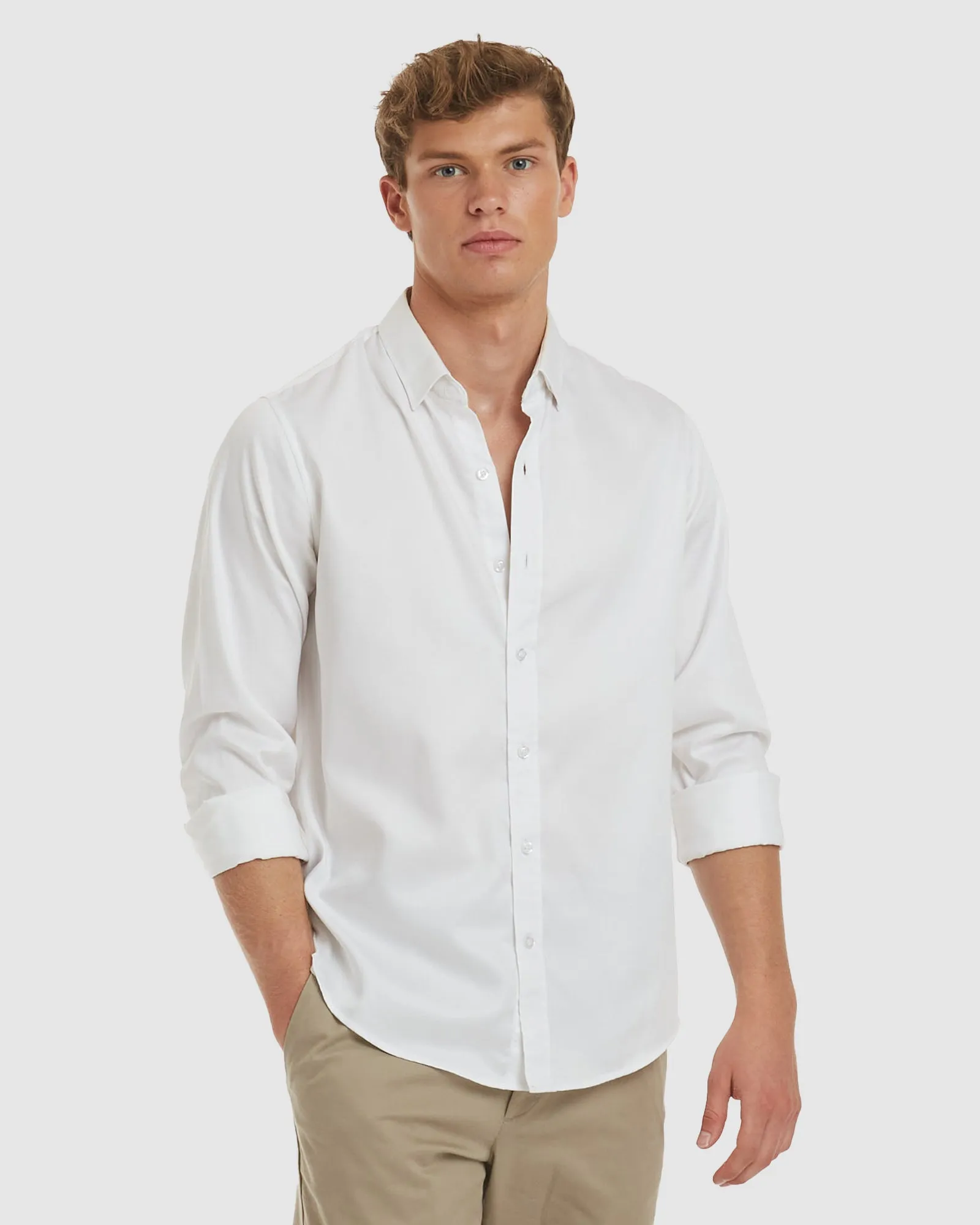 London-Slim Formal White Non Iron Cotton Shirt