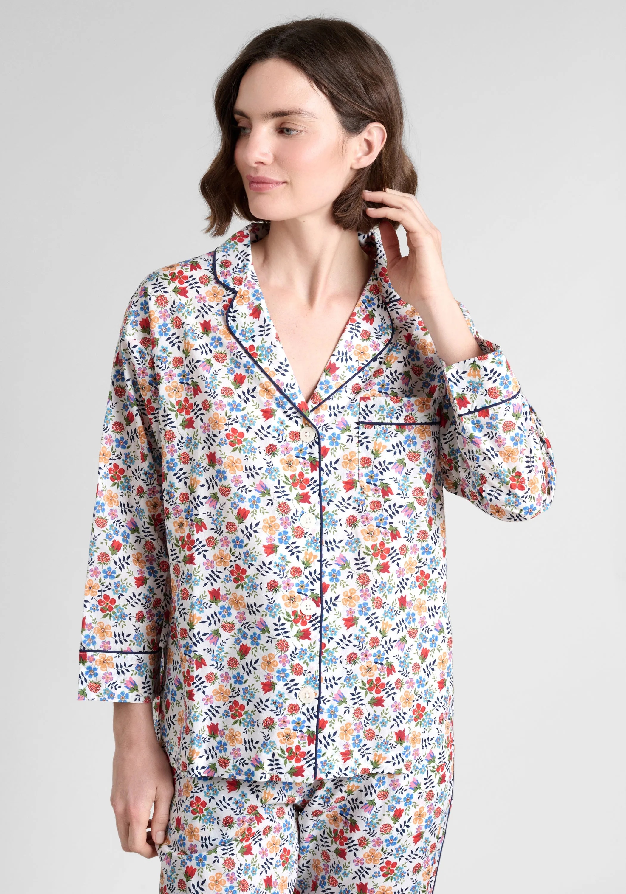 Marina Pajama Set in Liberty Edenham Floral White