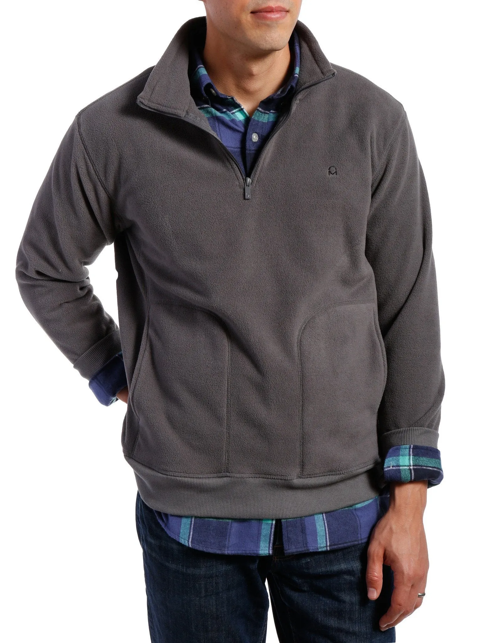 Men's Soft Fleece Half-Zip Pullover - Charcoal