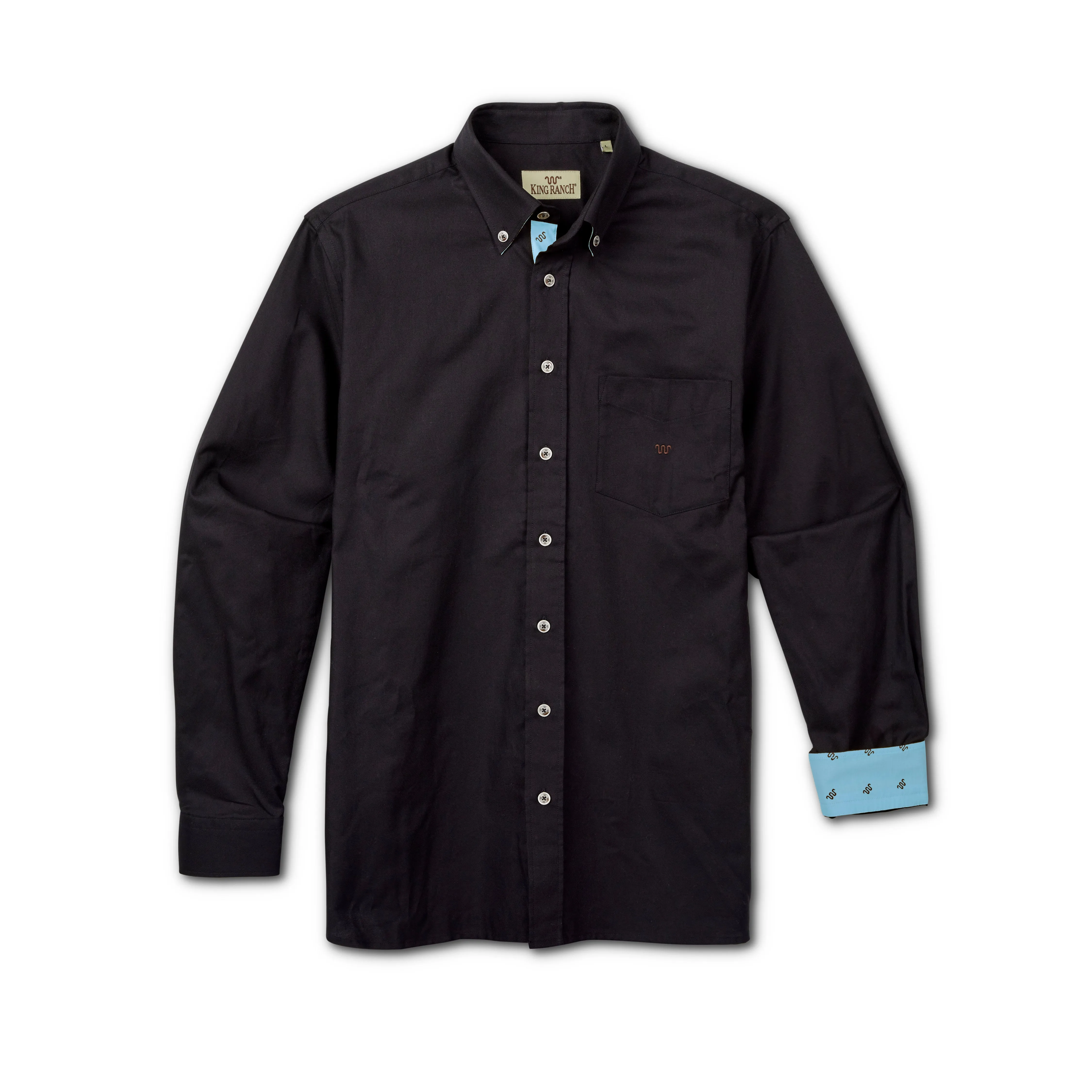 Men's Solid Oxford Shirt With Running W Trim