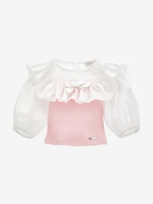 Monnalisa Girls Provenza Top in Pink