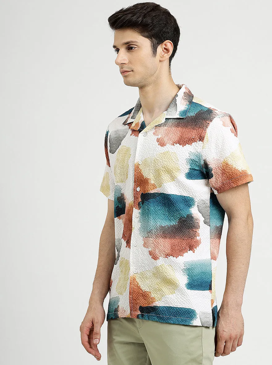 Multi Printed Slim Fit Casual Shirt | Greenfibre