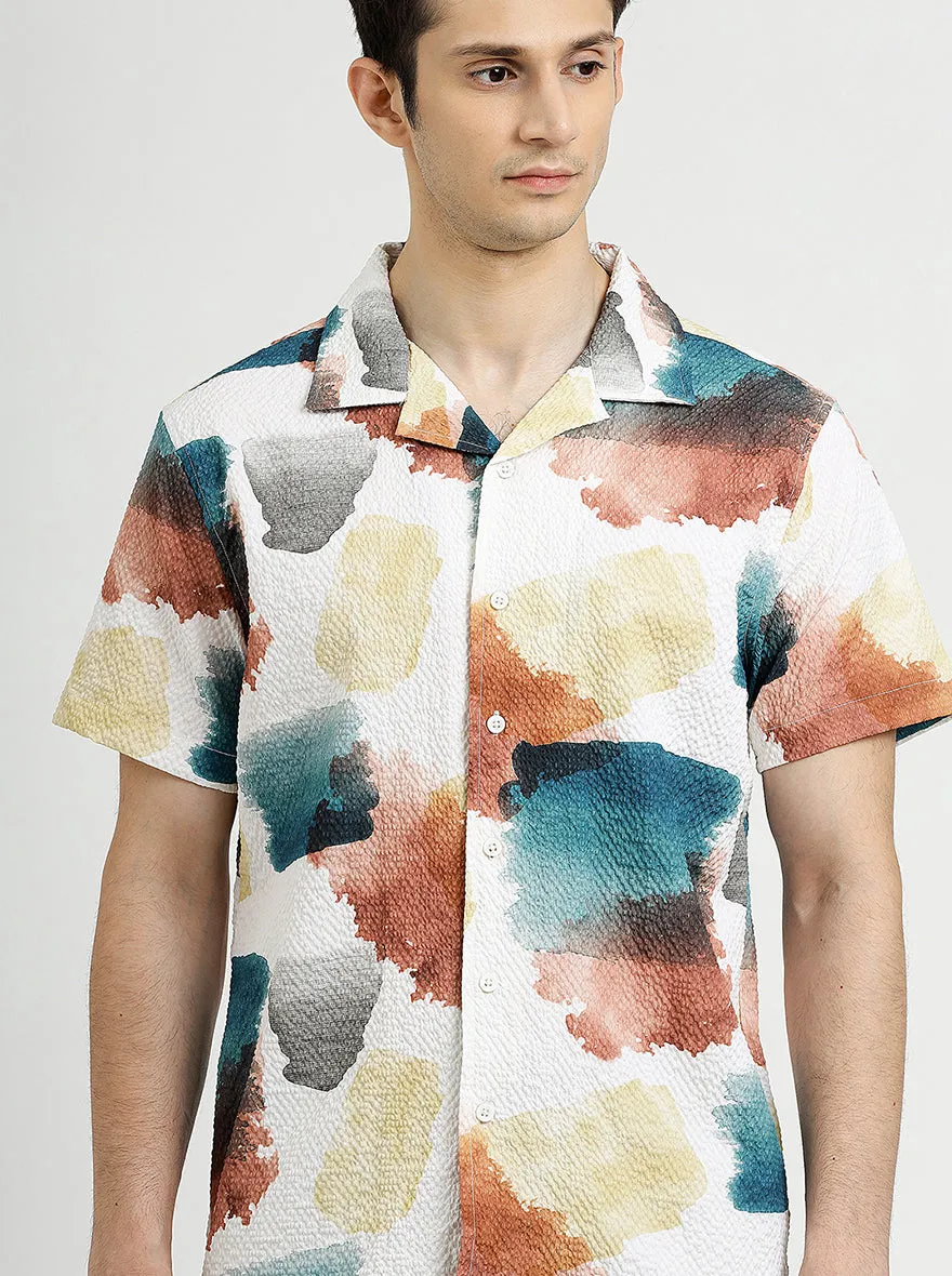 Multi Printed Slim Fit Casual Shirt | Greenfibre