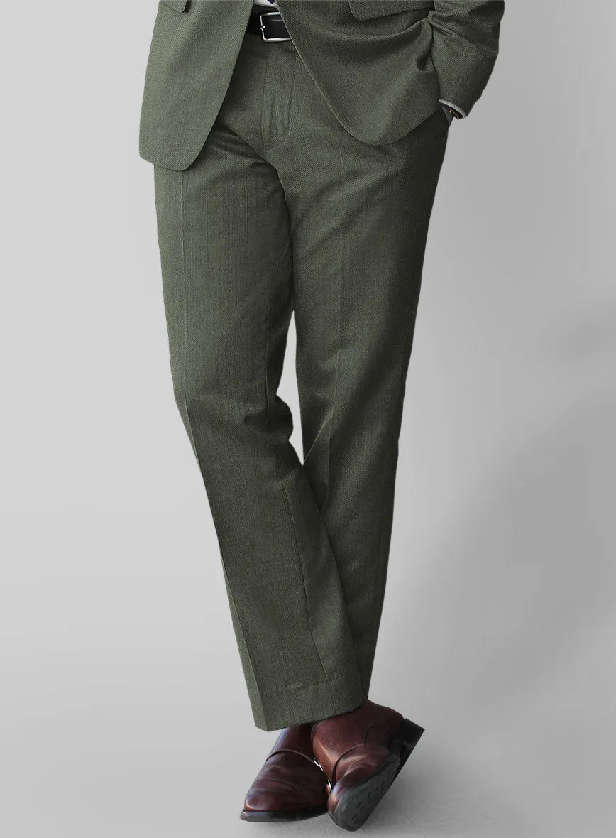 Napolean Stretch Olive Green Wool Pants