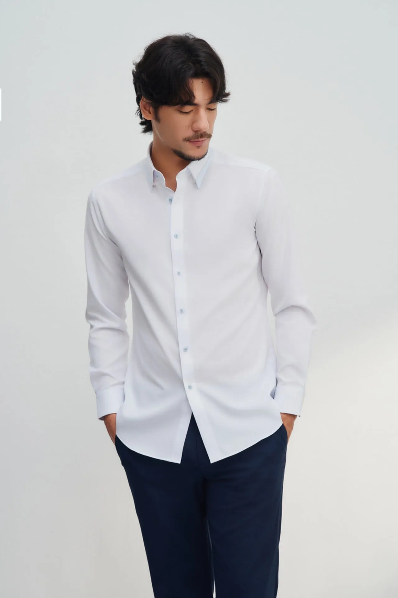 Non-Iron Quick Dry Smart Fit Poplin Shirt Design Detail Collar