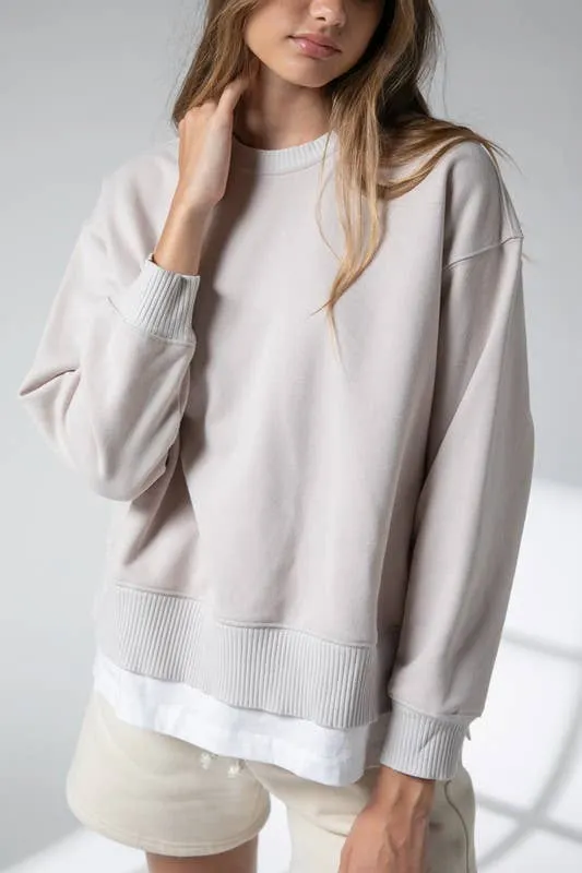 Nora Round Neck Long Sleeve Oversized Sweatshirt