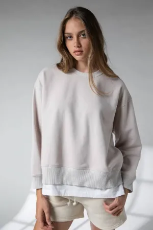 Nora Round Neck Long Sleeve Oversized Sweatshirt