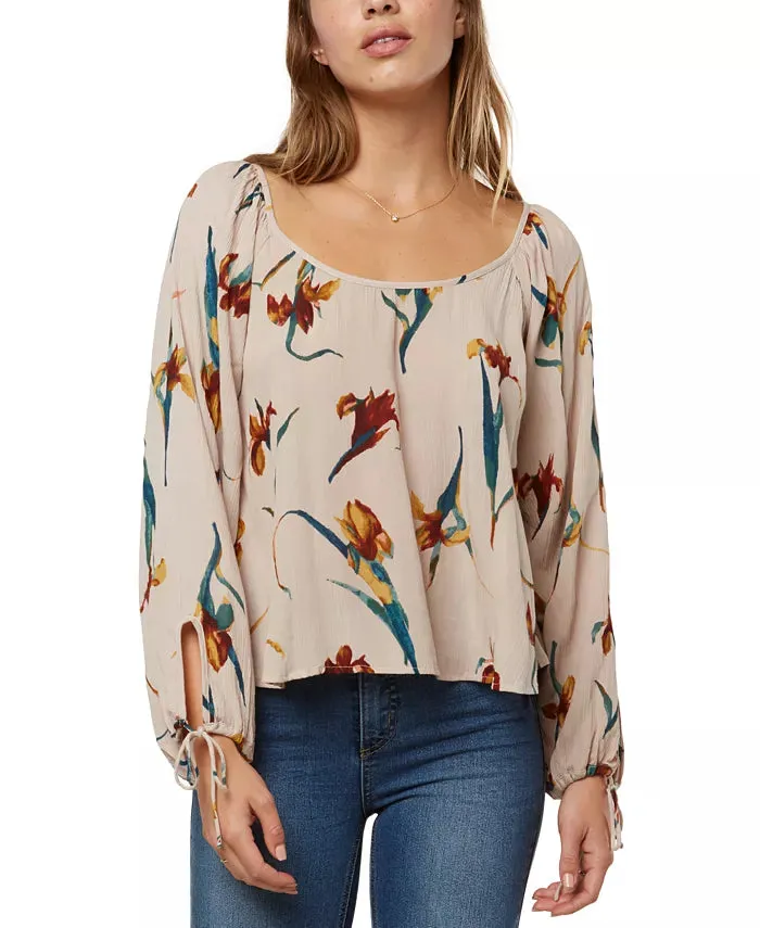 ONeill Juniors Zeila Floral-Print Top - Portobello, Size XS