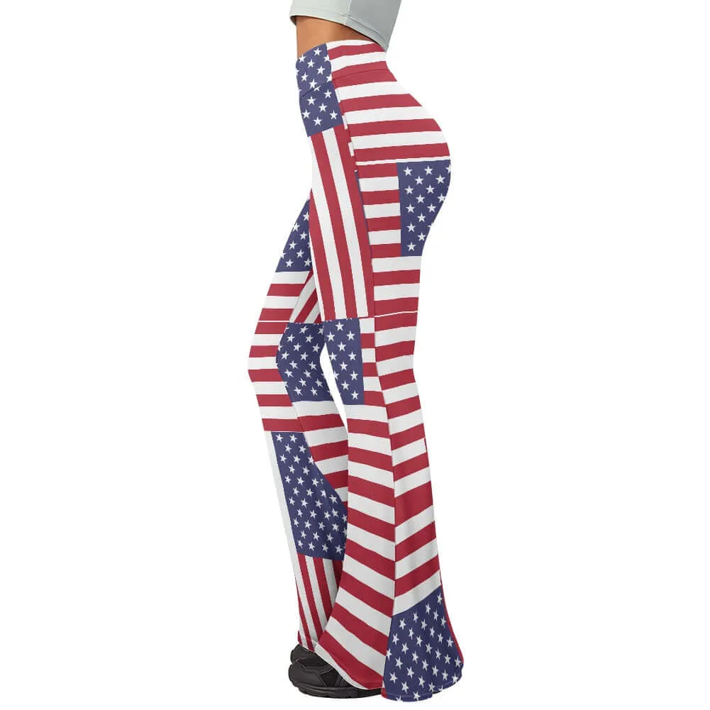 Patriotic 4th of July Yoga Flared Pants