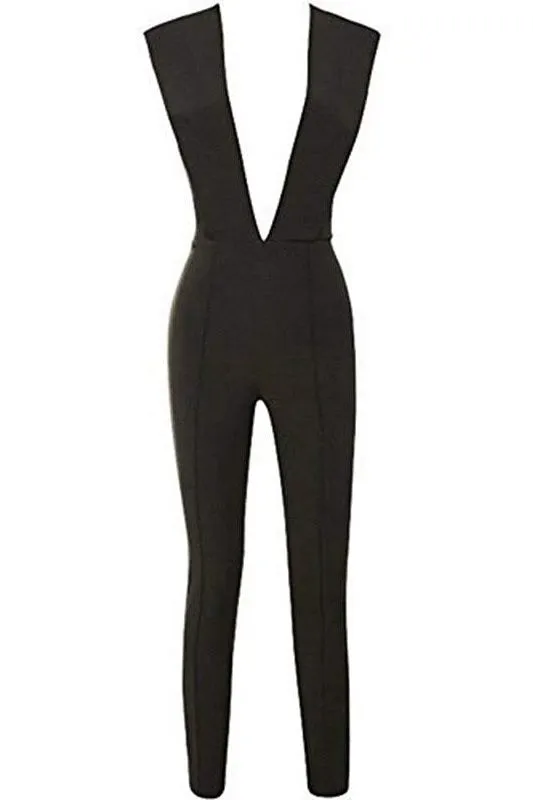 Pia Bandage Pants Jumpsuit - Classic Black