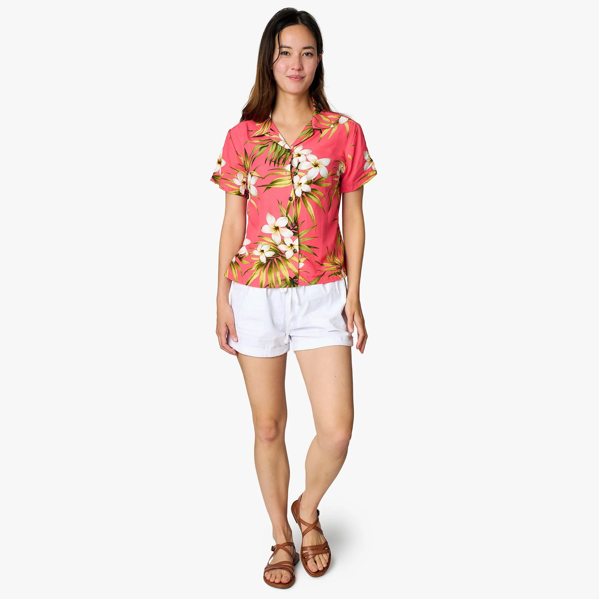 Plumeria Cluster Camp Blouse