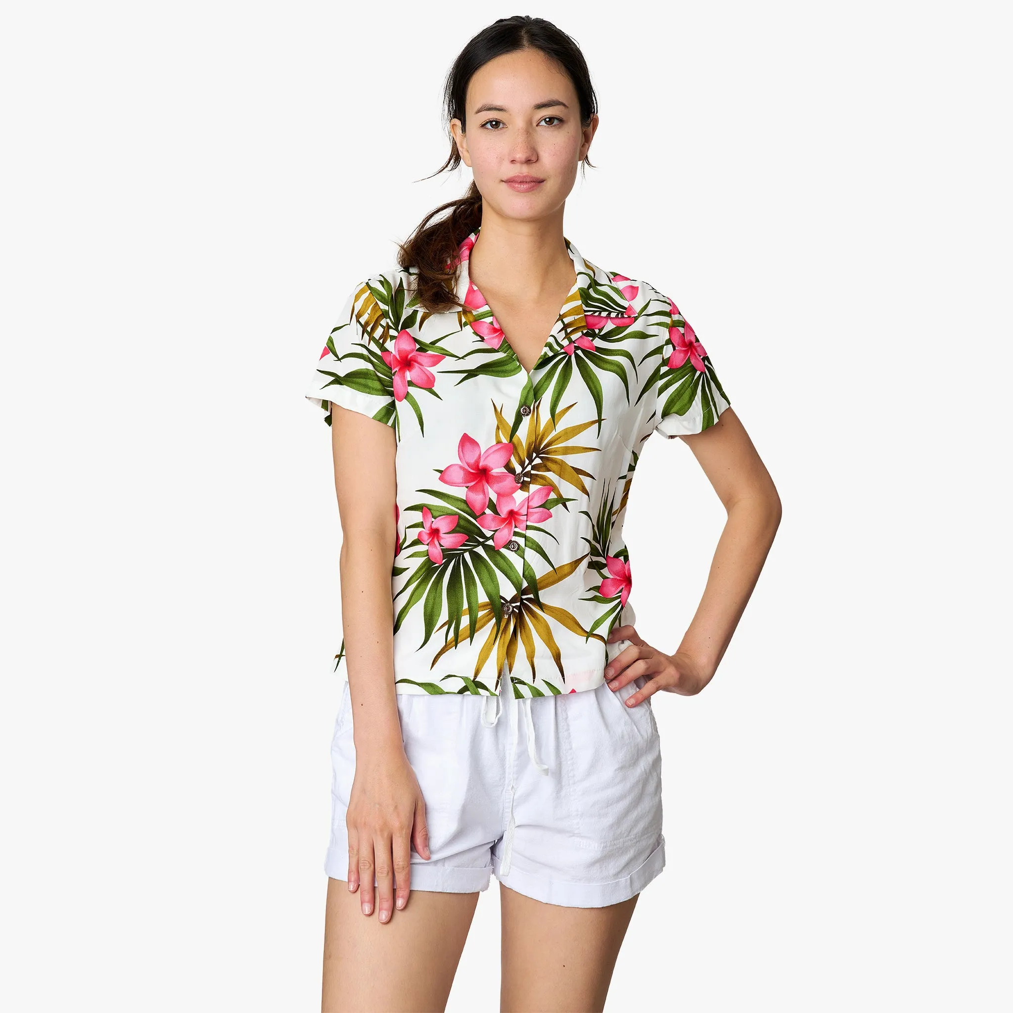 Plumeria Cluster Camp Blouse