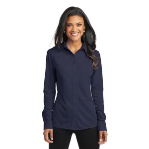 Port Authority® Women's Dimension Knit Dress Shirt - Dark Navy