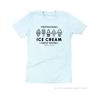 Professional Ice Cream Taste Tester -  Single Cone on Back - Unisex Tee