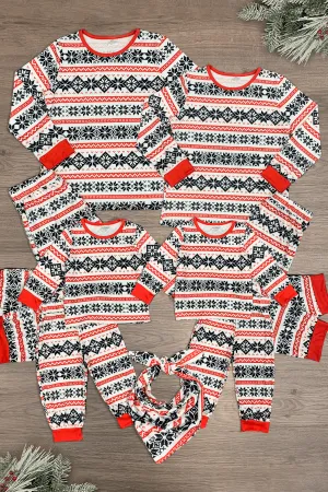 Red & Black Nordic Family Pajamas - AND PET BANDANA!