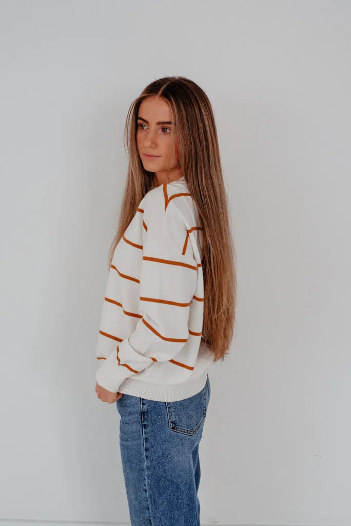 Robbie Sweater-White/Camel