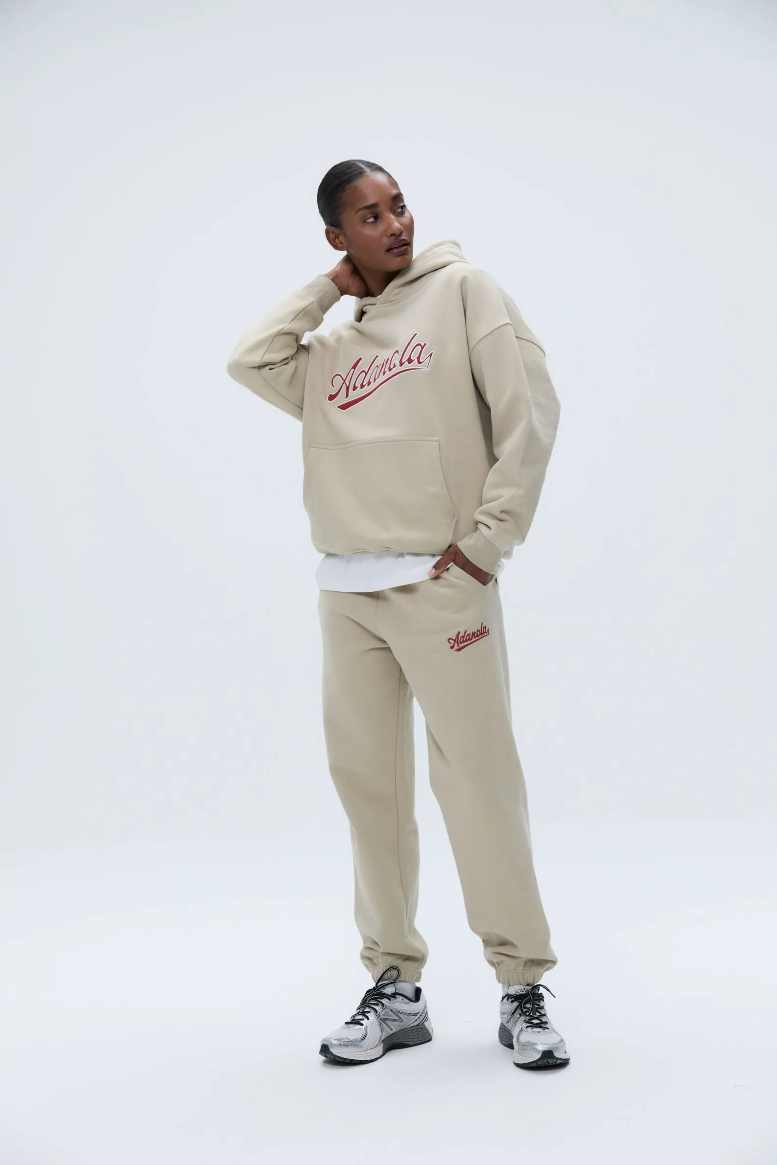 Script Sweatpants - Sand/Vintage Red