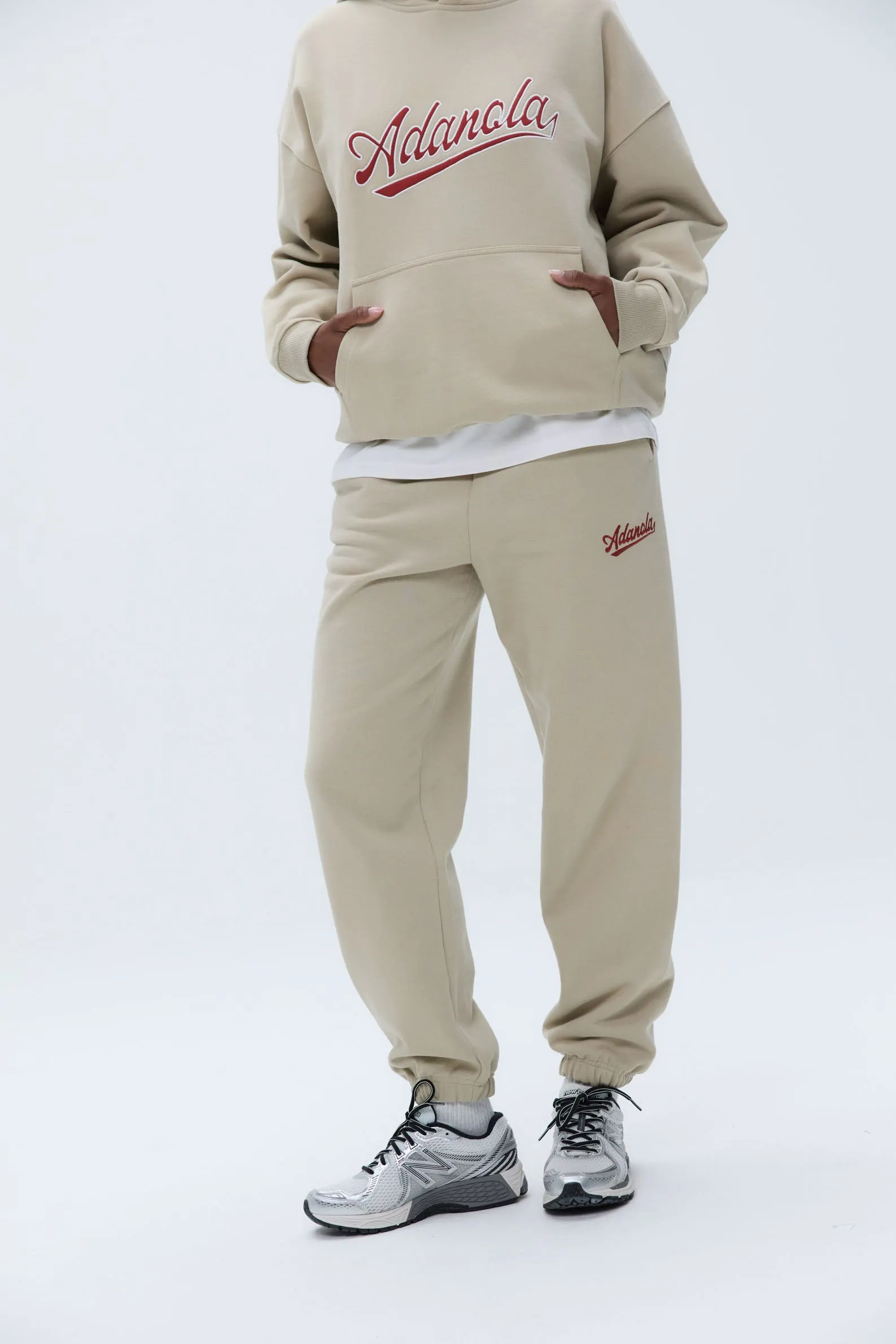 Script Sweatpants - Sand/Vintage Red