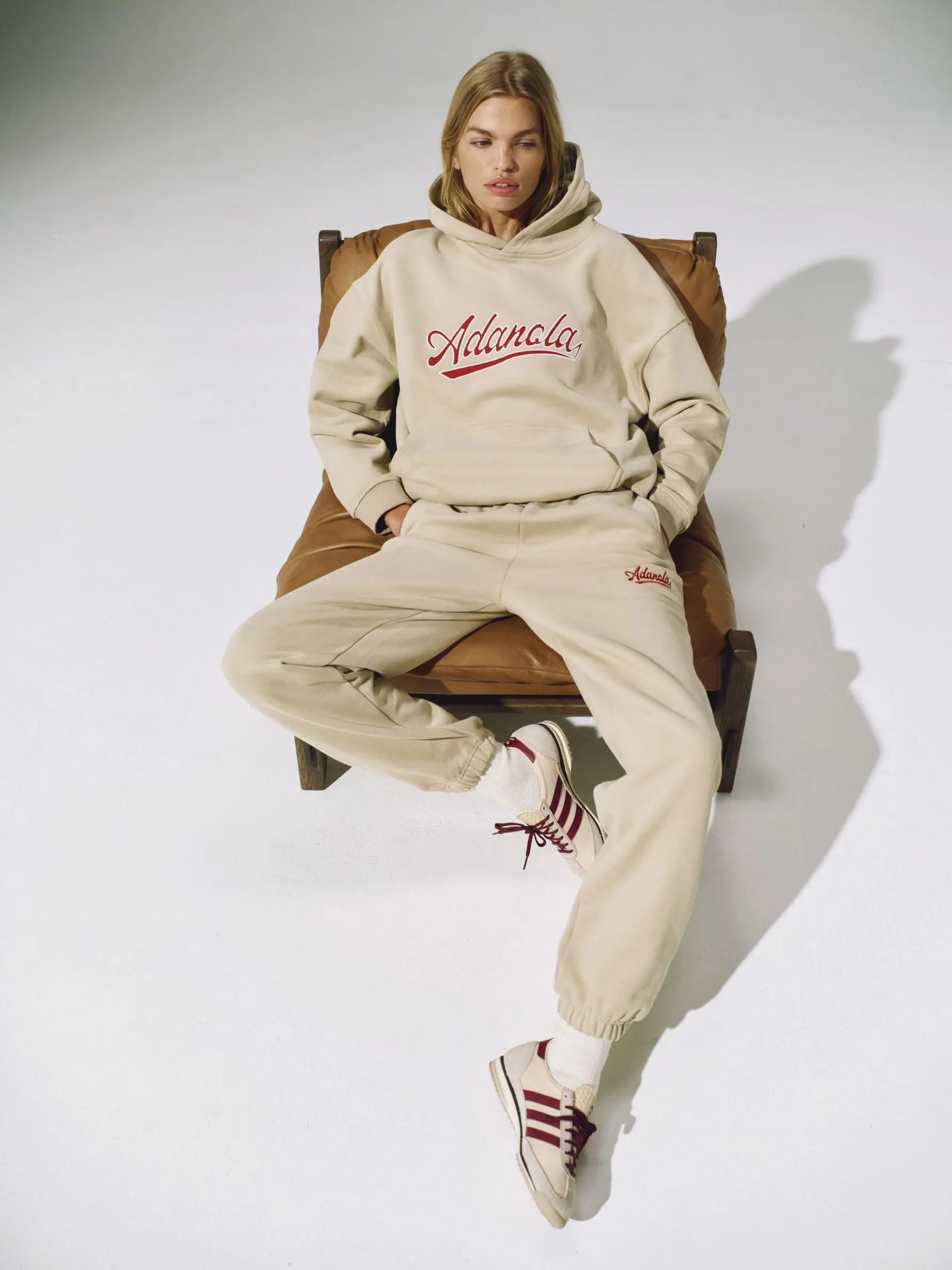 Script Sweatpants - Sand/Vintage Red