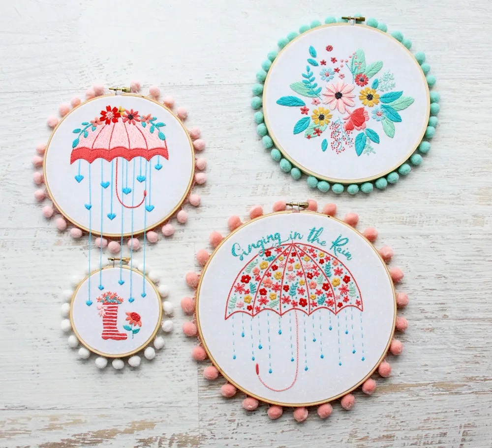 Singing in the Rain Floral Embroidery PDF Pattern